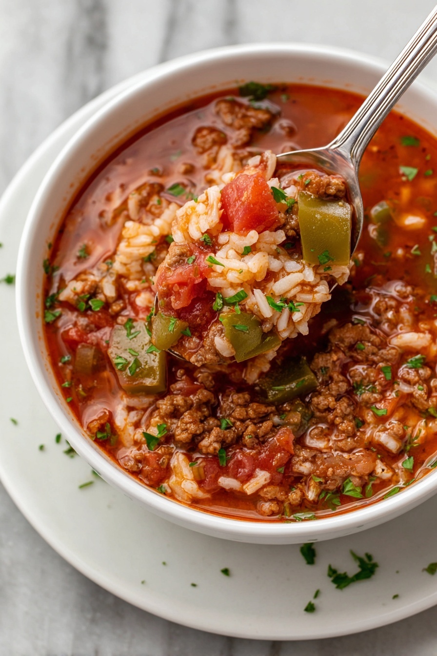 Stuffed Pepper Soup - Serving Suggestion