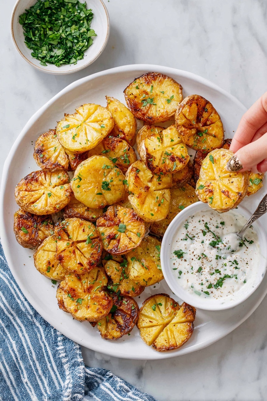 Parmesan Herb Baby Potatoes - Serving Suggestion