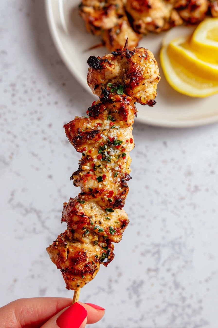 Garlic Parmesan Chicken Skewers - Serving Suggestion