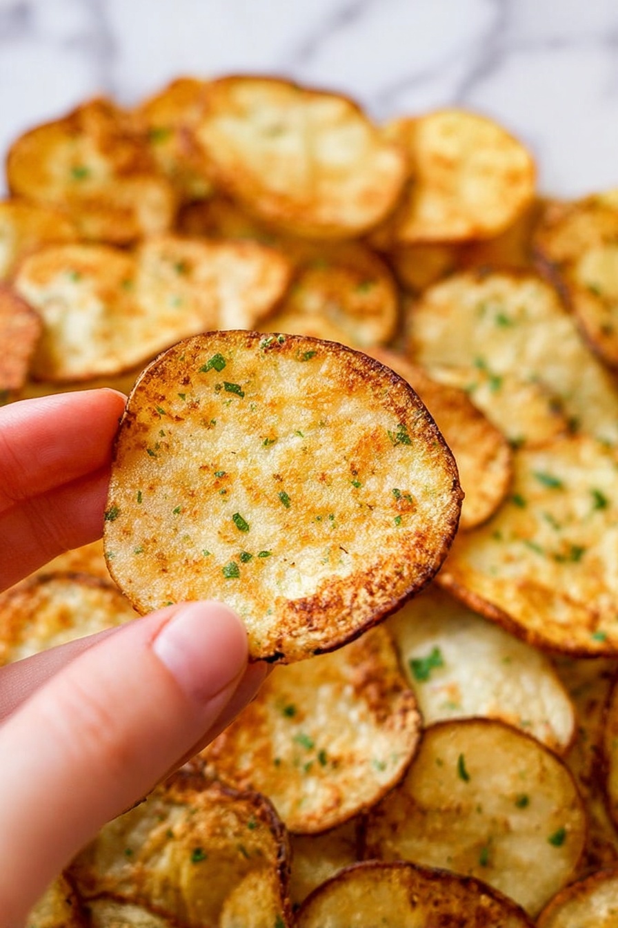 air fryer potato chips - Serving Suggestion