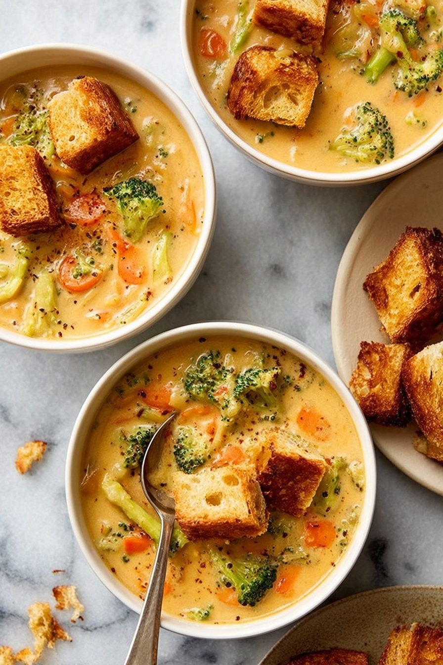 Broccoli Cheddar Soup - Serving Suggestion