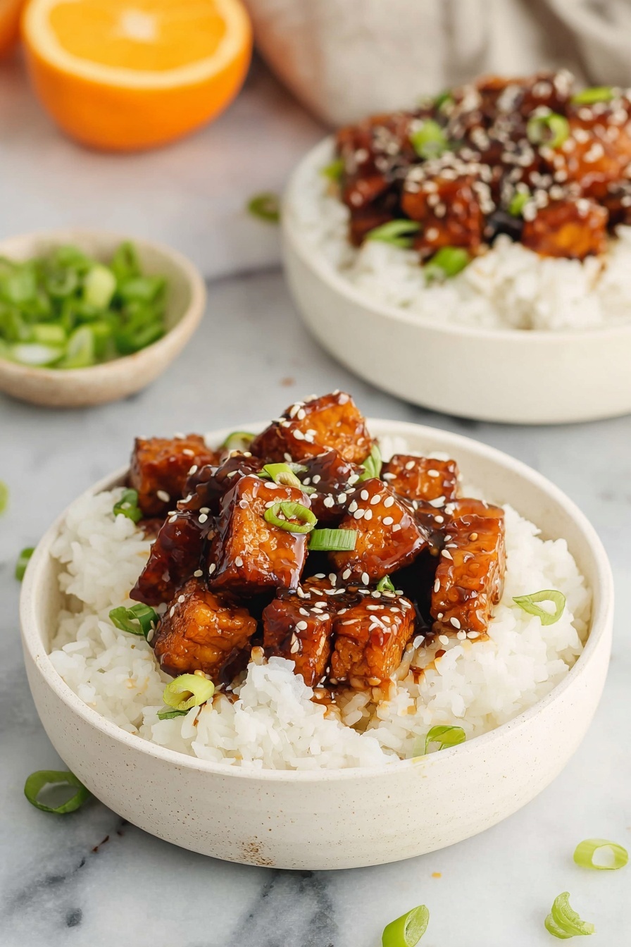 Crispy Orange Tofu - Serving Suggestion