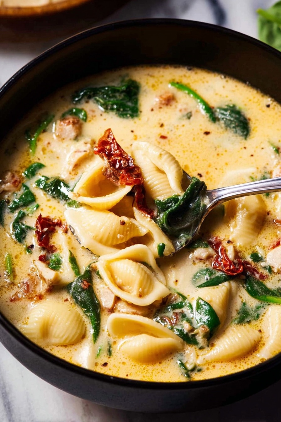 Creamy Tuscan Chicken Soup - Serving Suggestion