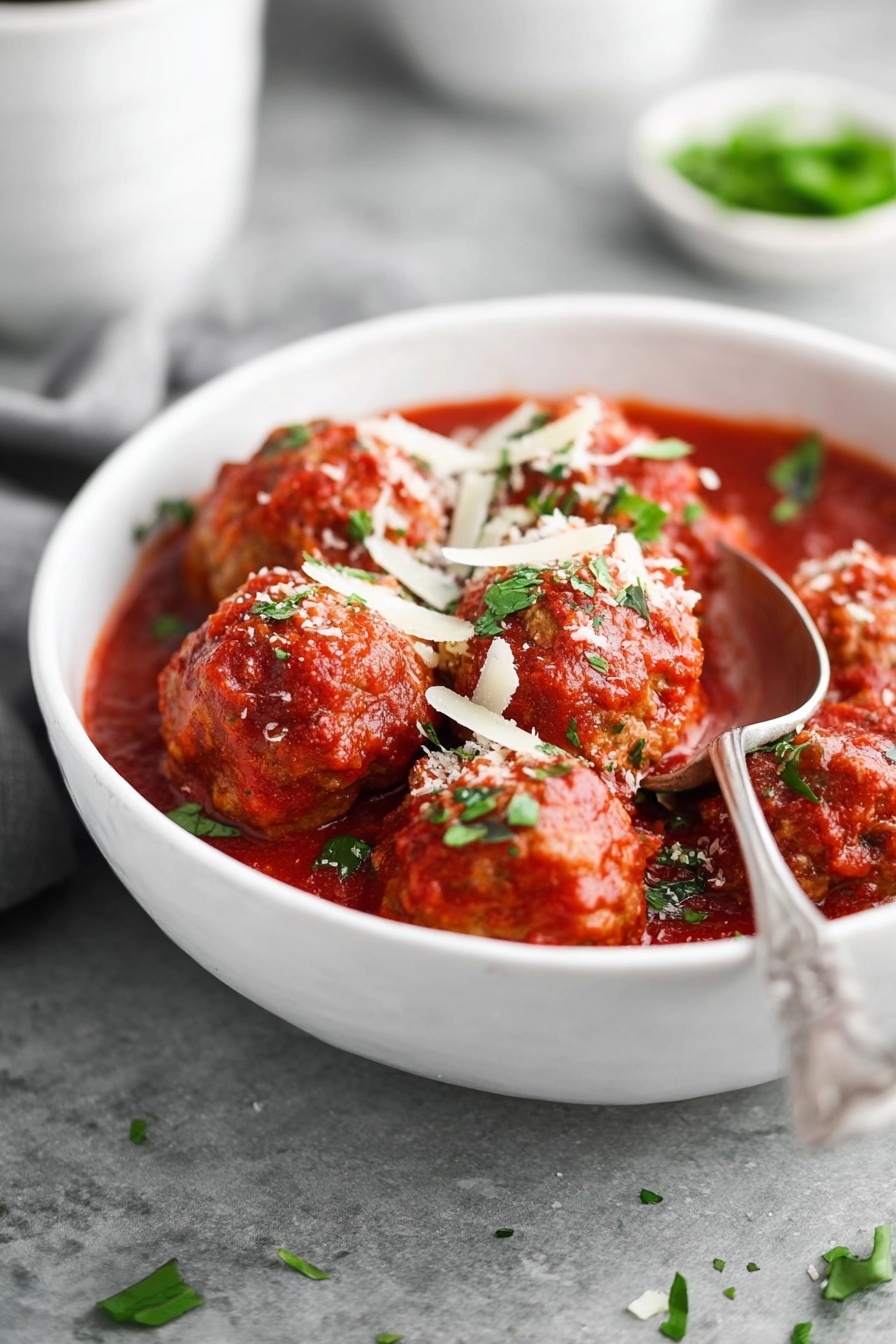 Slow Cooker Italian Meatballs - Serving Suggestion