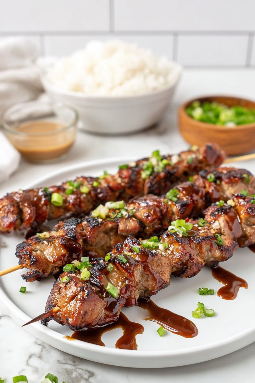 Teriyaki Chicken Skewers - Serving Suggestion
