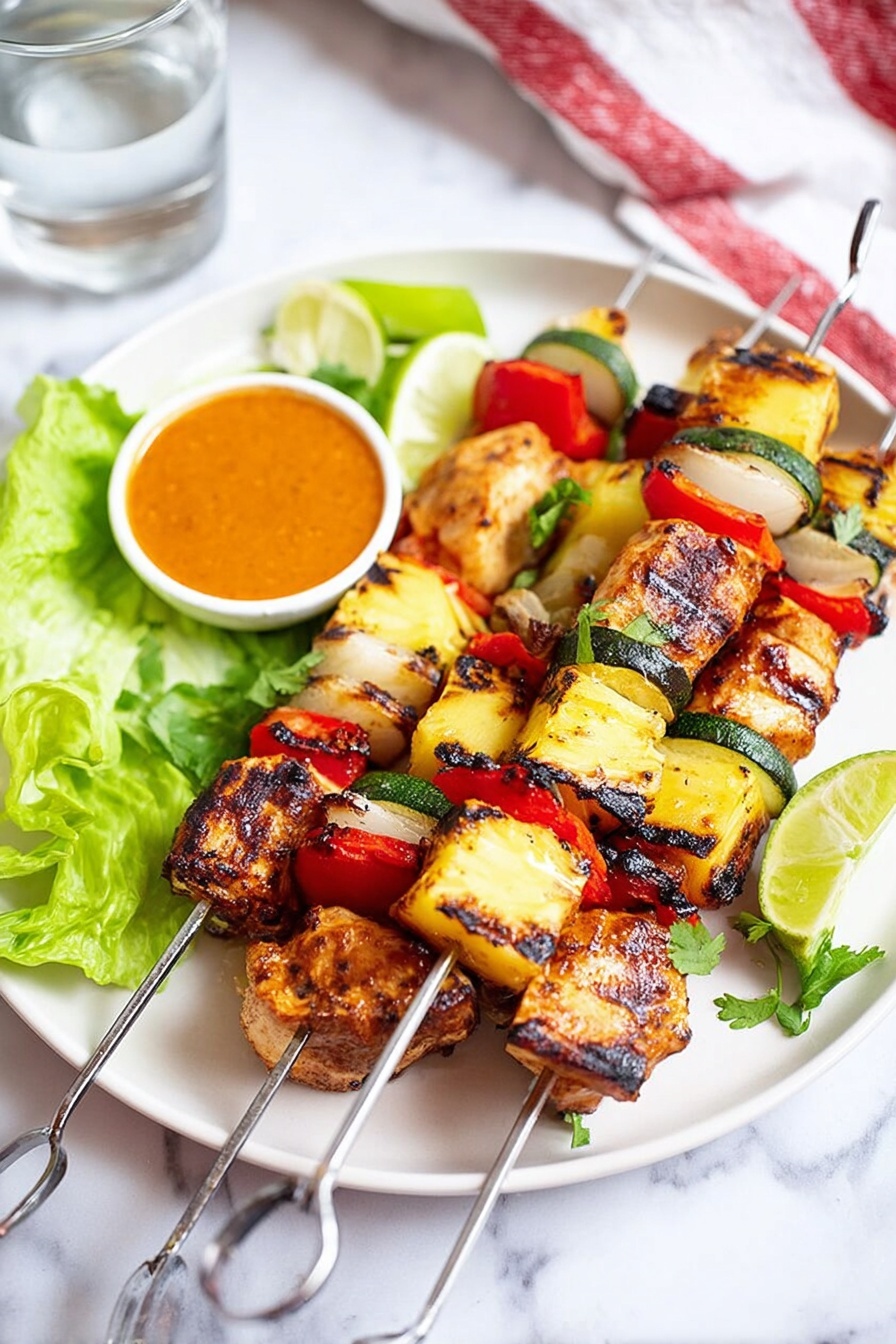 Grilled Chicken Kabobs - Serving Suggestion