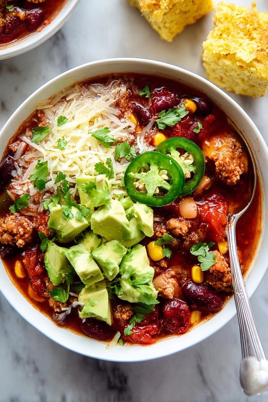 slow cooker turkey chili - Serving Suggestion