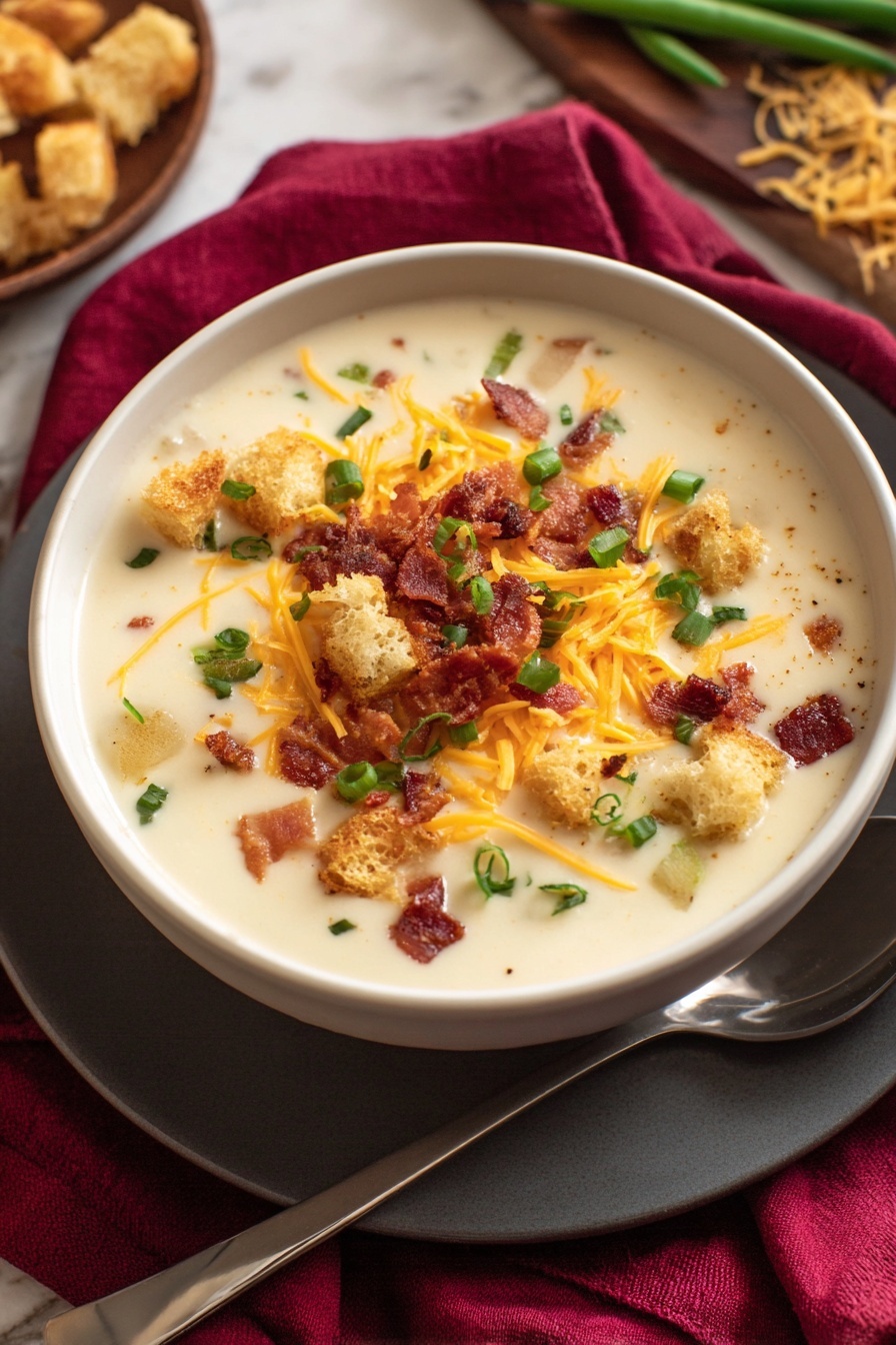 Loaded Baked Potato Soup - Serving Suggestion