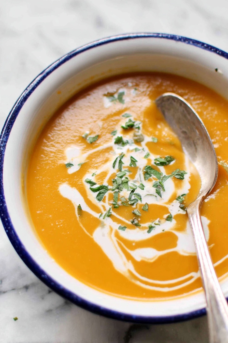 creamy pumpkin soup - Serving Suggestion