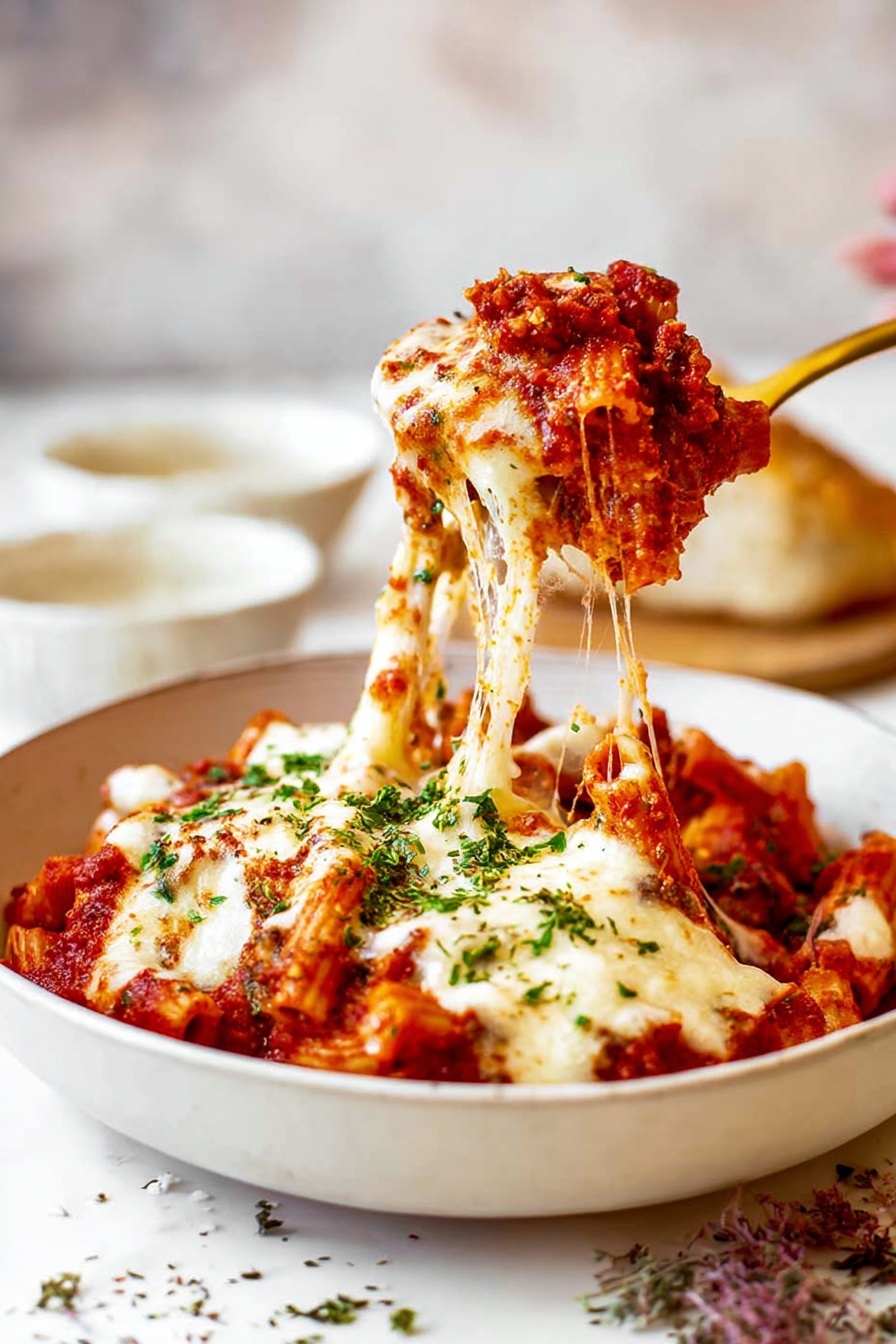 Cheesy Baked Ziti - Serving Suggestion
