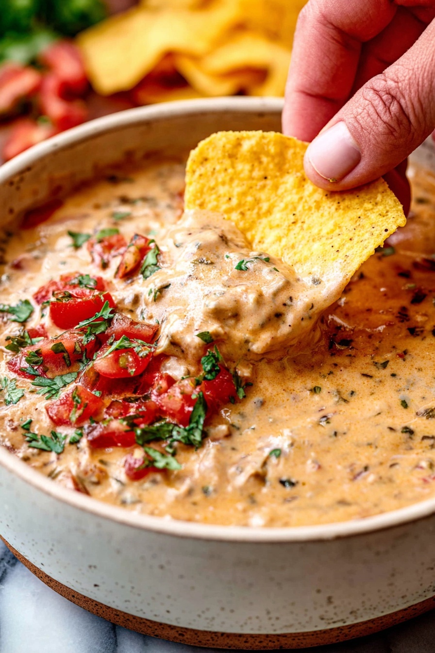 Rotel cheeseburger dip - Serving Suggestion