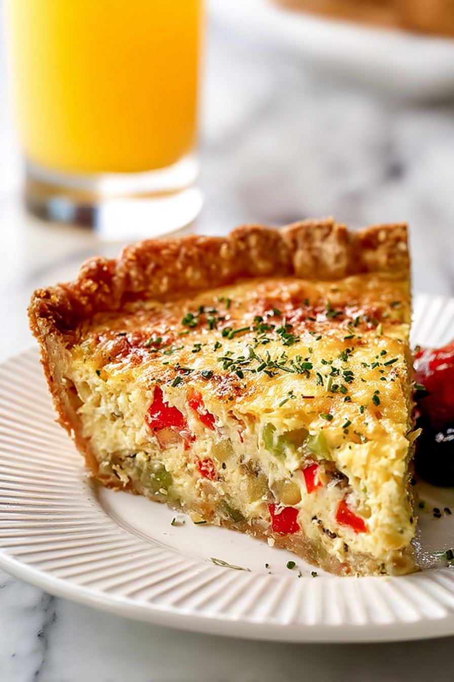 Ham and Cheese Quiche - Serving Suggestion