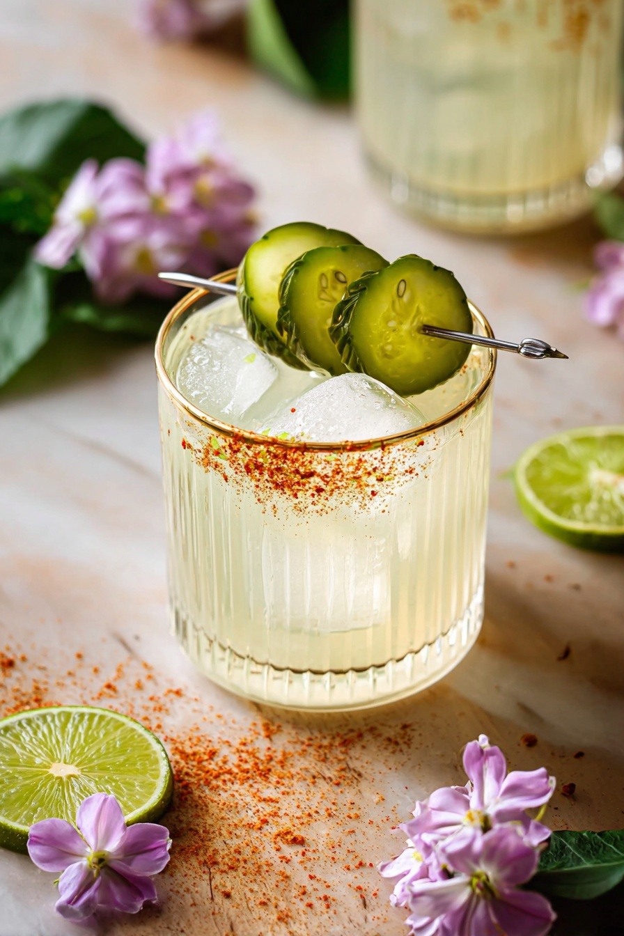 spicy dill pickle margarita - Serving Suggestion