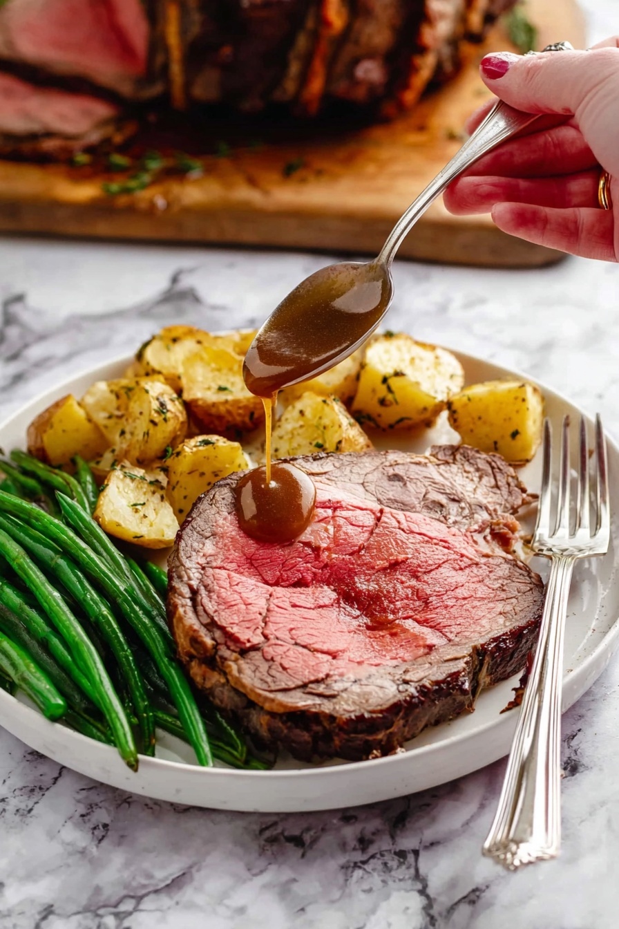 Garlic Herb Prime Rib - Serving Suggestion