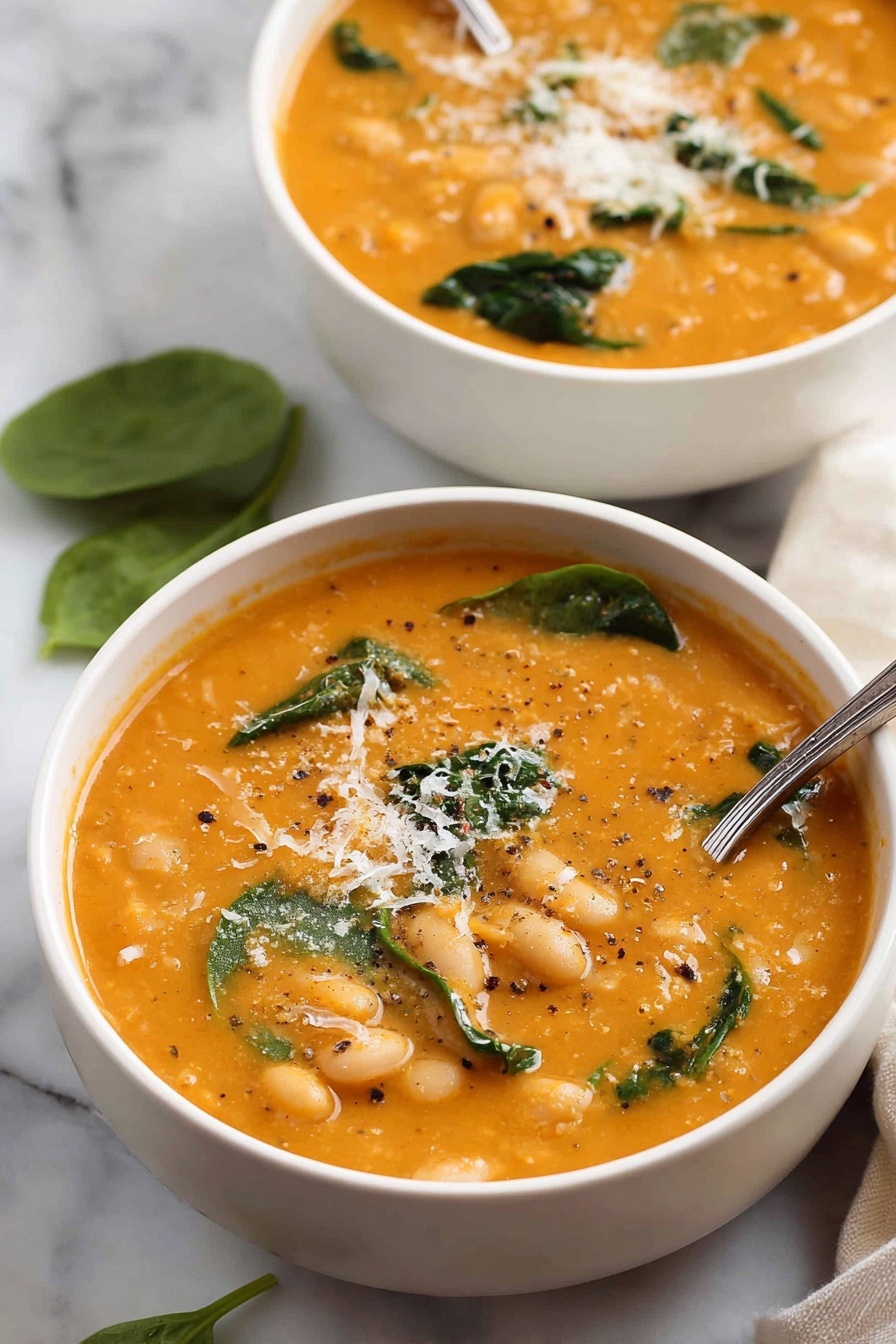 Creamy Tomato Bean Soup - Serving Suggestion
