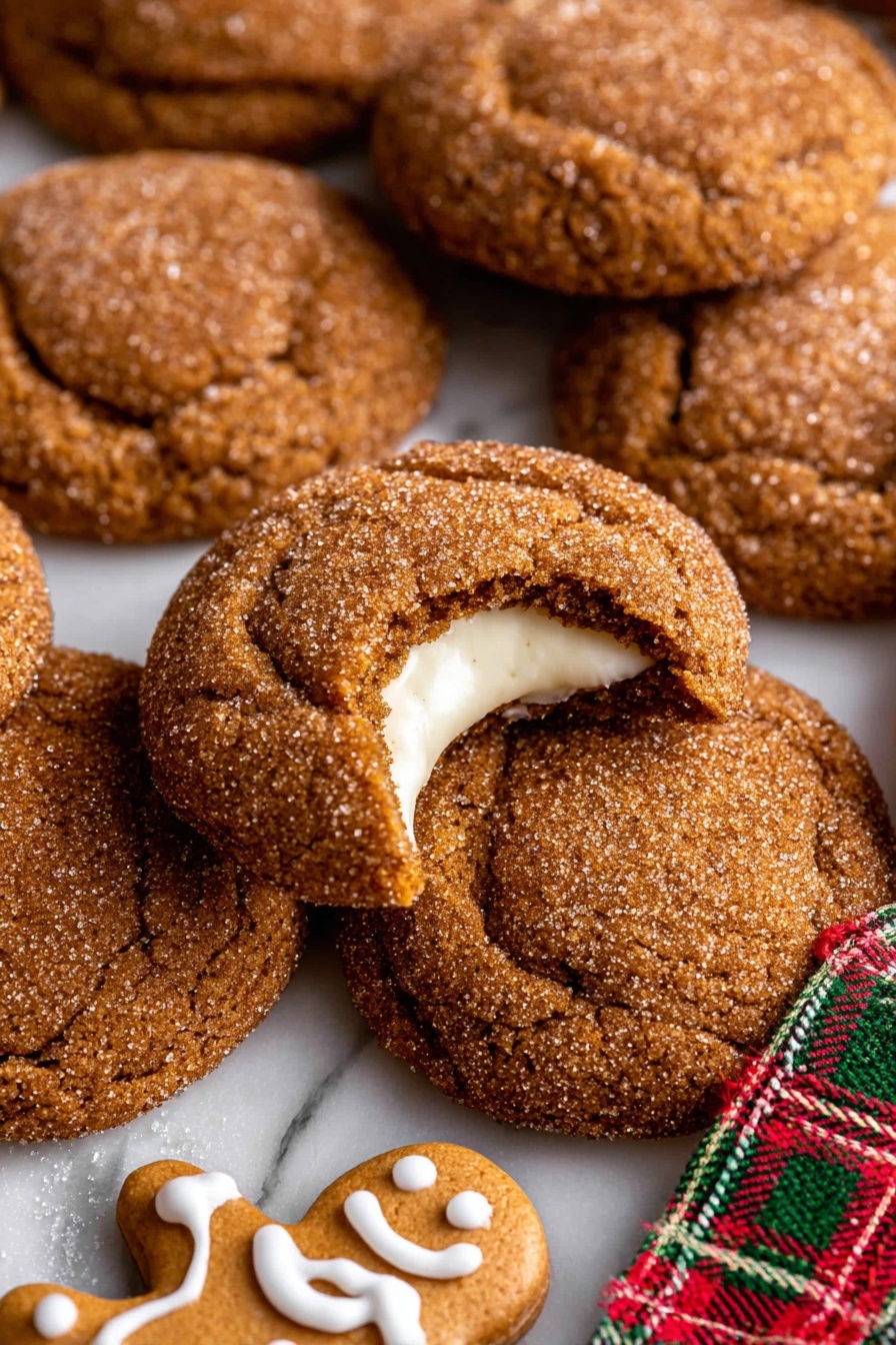 Gingerbread Cheesecake Cookies - Serving Suggestion