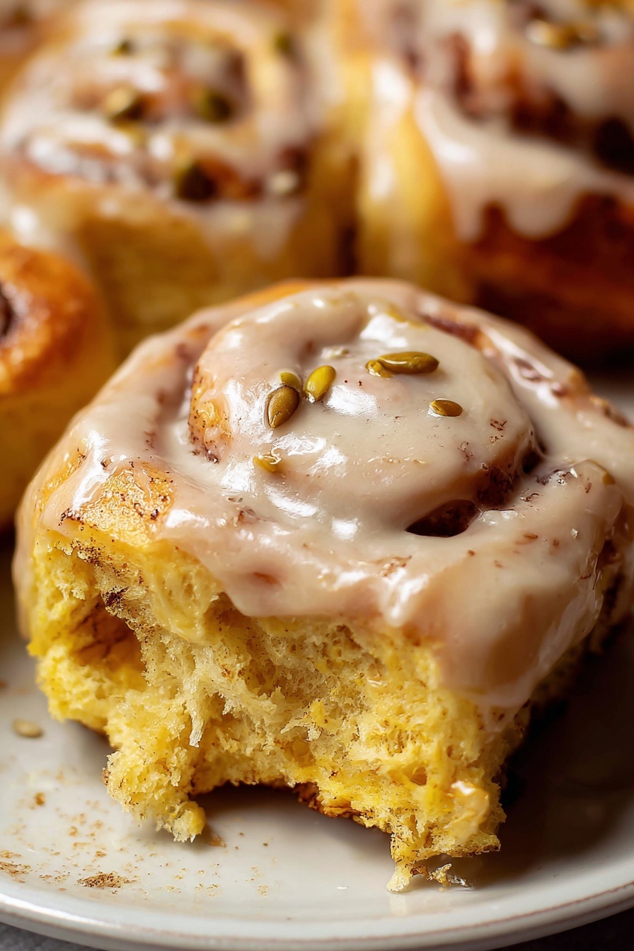 Pumpkin Cinnamon Rolls - Serving Suggestion