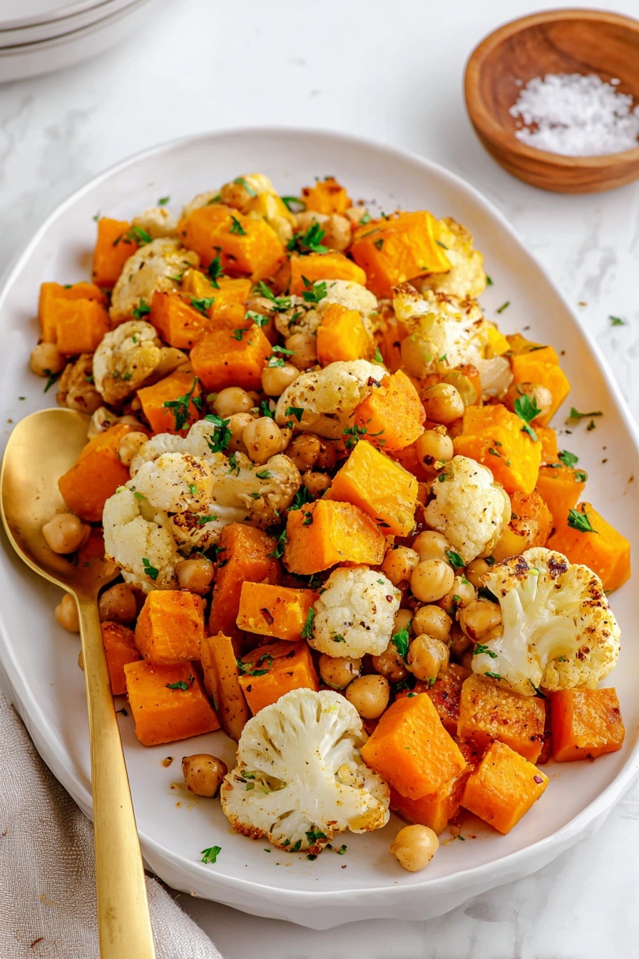 roasted squash cauliflower and chickpeas - Serving Suggestion