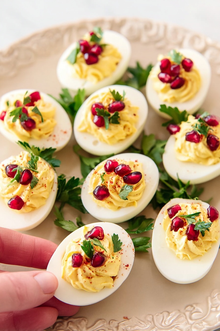 Festive Deviled Eggs - Serving Suggestion