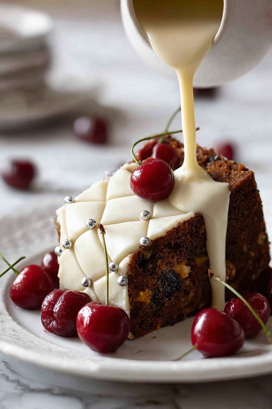moist fruit Christmas cake - Serving Suggestion