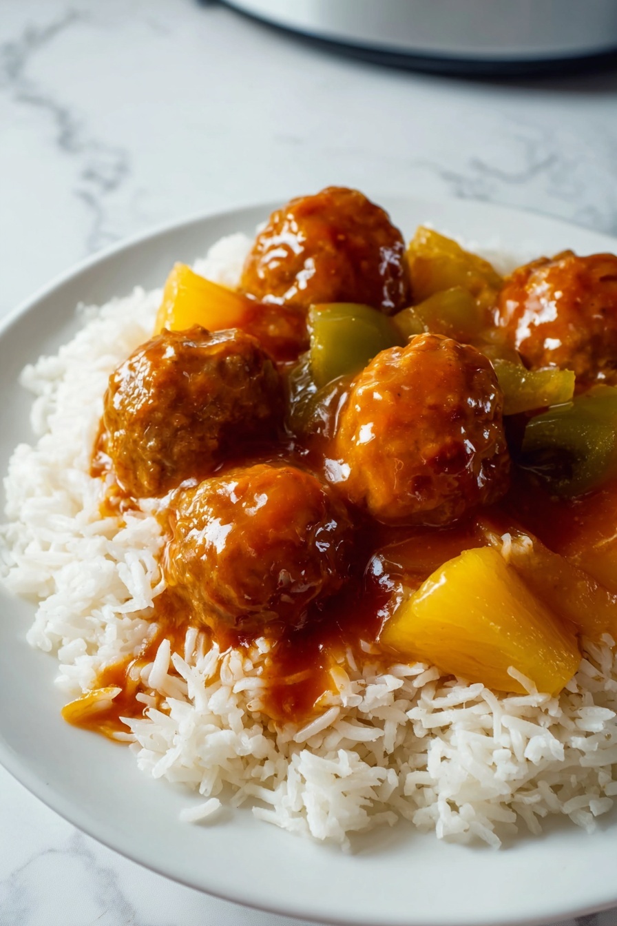 Sweet and Sour Meatballs - Serving Suggestion