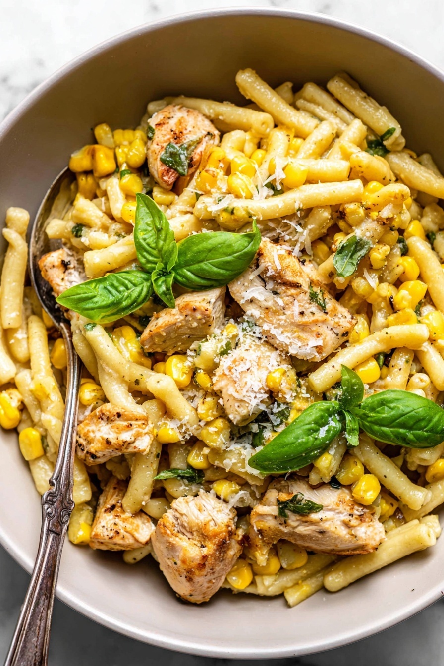 Creamy Chicken Corn Pasta - Serving Suggestion