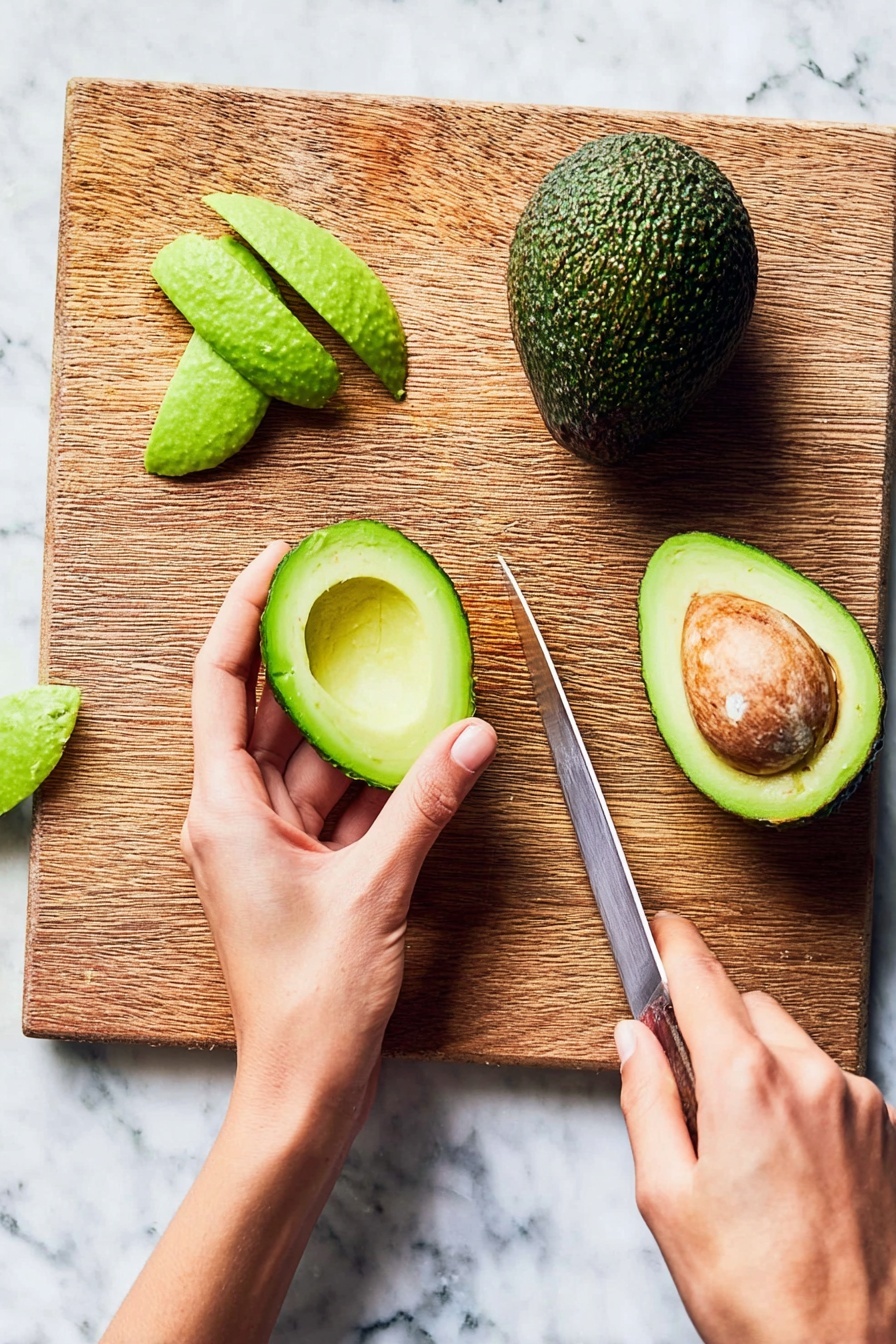 A woman's hand is dipping a golden brown, crispy and unevenly textured green veggie stick into a small blue ceramic bowl filled with a creamy, smooth light orange sauce with small red specks. The bowl sits on a white marbled surface scattered with more of the same crispy veggie sticks, with visible crunchy edges and green interiors. The scene is close-up and bright, showing the contrast between the crunchy sticks and the thick, soft sauce. Photo taken with an iphone --ar 2:3 --v 7
