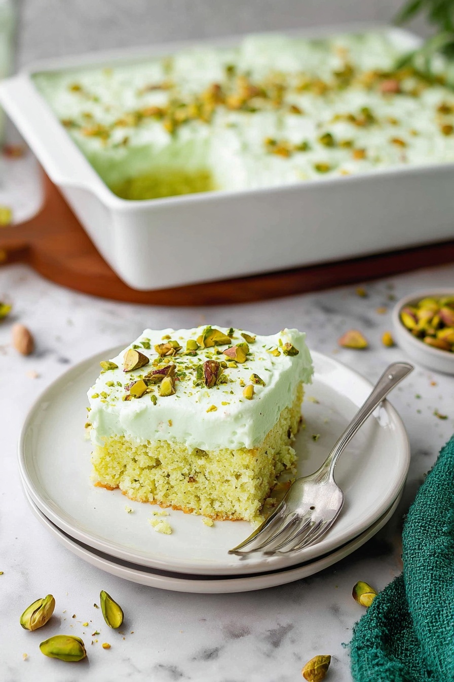 Two side-by-side images show a metal mixing bowl on a white marbled surface. The bowl contains a creamy light green batter. In the left image, a raw egg with a bright yellow yolk sits on top of the thick batter, which has a rough, chunky texture. In the right image, the batter is mixed smoothly with a lighter, more even green color and a shiny surface with small bubbles. Photo taken with an iphone --ar 2:3 --v 7