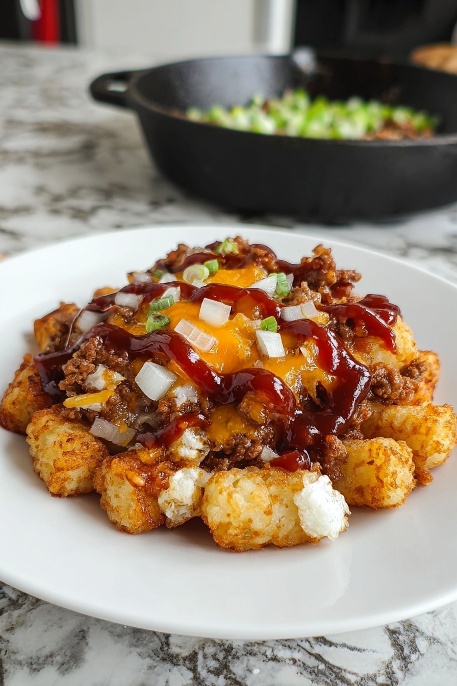 A black frying pan sits on a stove with a wooden spatula resting inside its edge. The pan contains three layers: the bottom layer is made of small diced vegetables including white onions and orange-yellow bell peppers, which are evenly spread across the pan and slightly cooked. In the center, on top of the vegetables, there is a mound of raw ground meat with a pinkish-red color and a soft texture. The background surface is a white marbled texture. photo taken with an iphone --ar 2:3 --v 7